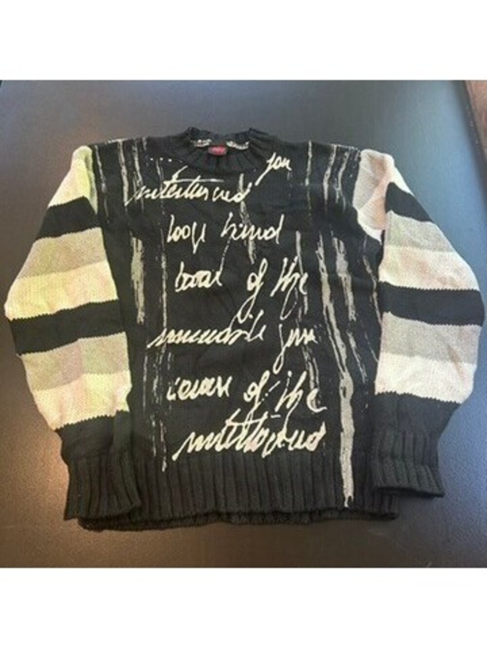 Vintage y2k baggy archive Lagos black striped knit sweater